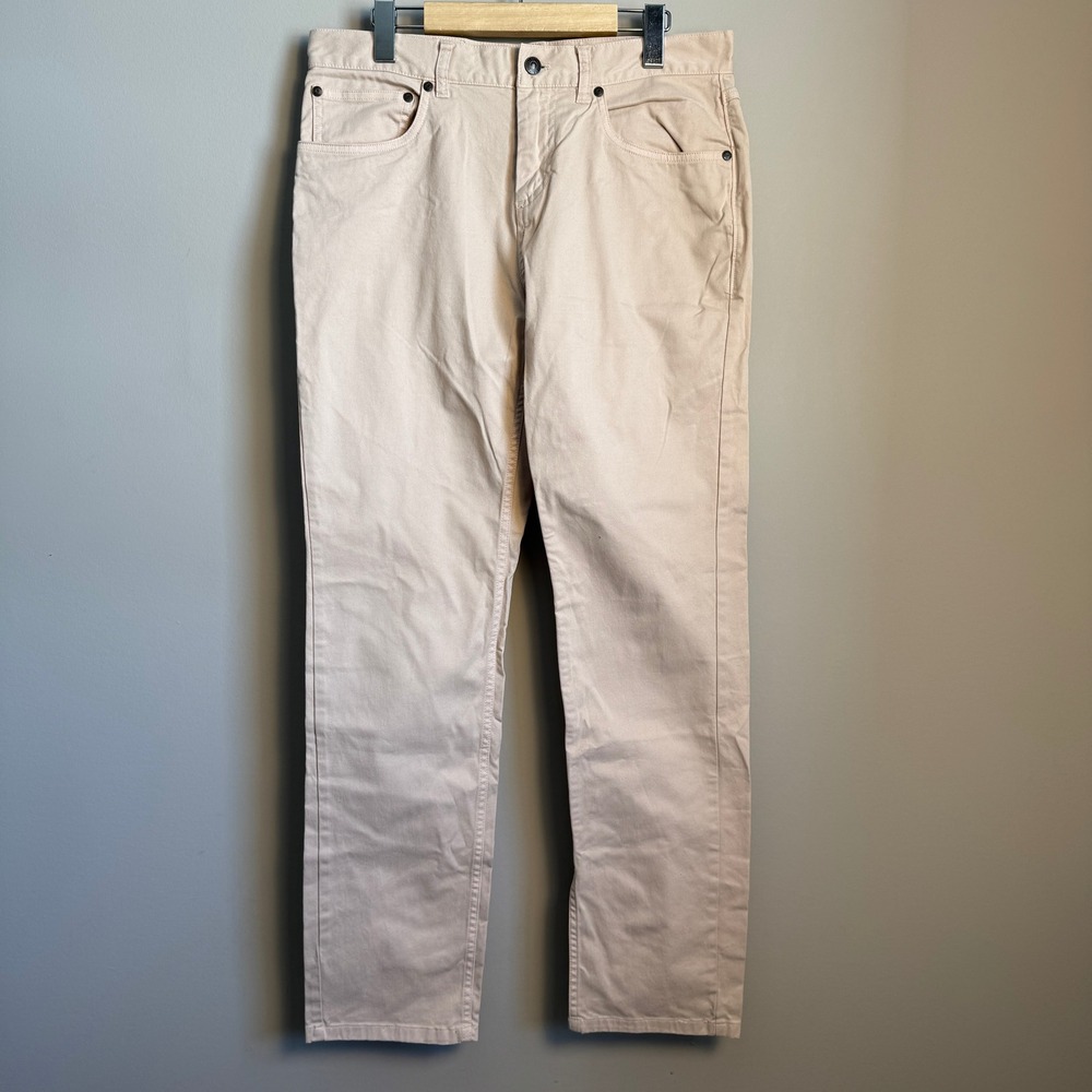 Brooks Brothers Mens Chino Pants Beige Cotton Stretch Straight Leg Tag: 32x32